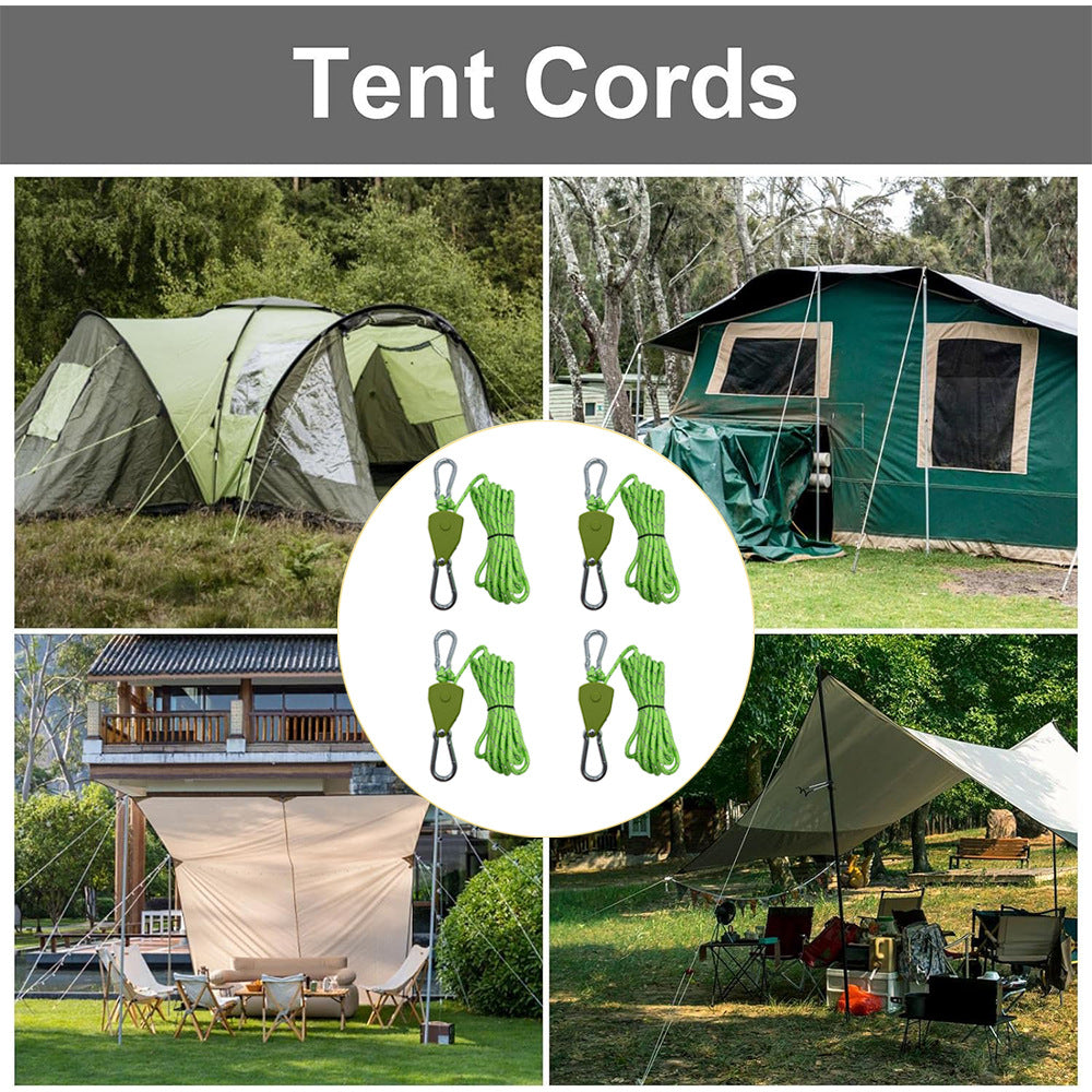 Outdoor Camping Canopy Wind Rope Adjustable Pulley Hanging Fixture
