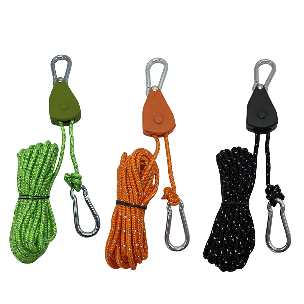Outdoor Camping Canopy Wind Rope Adjustable Pulley Hanging Fixture