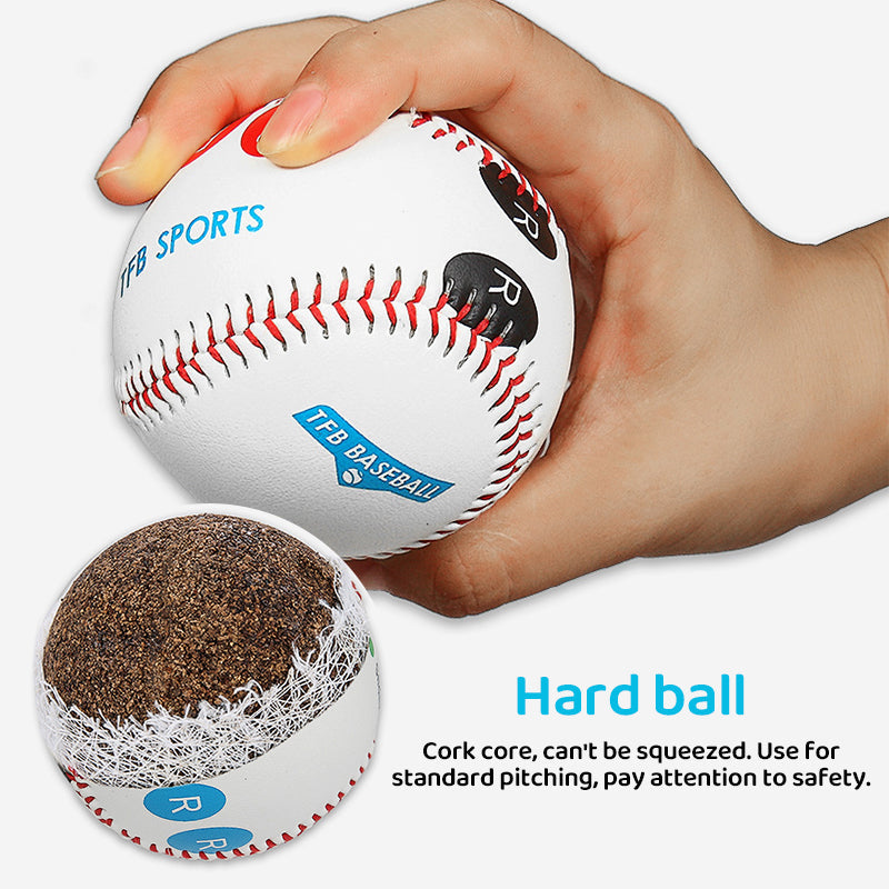 9 Inch Competition Training Baseball with Finger Placement Markers Practice Aid