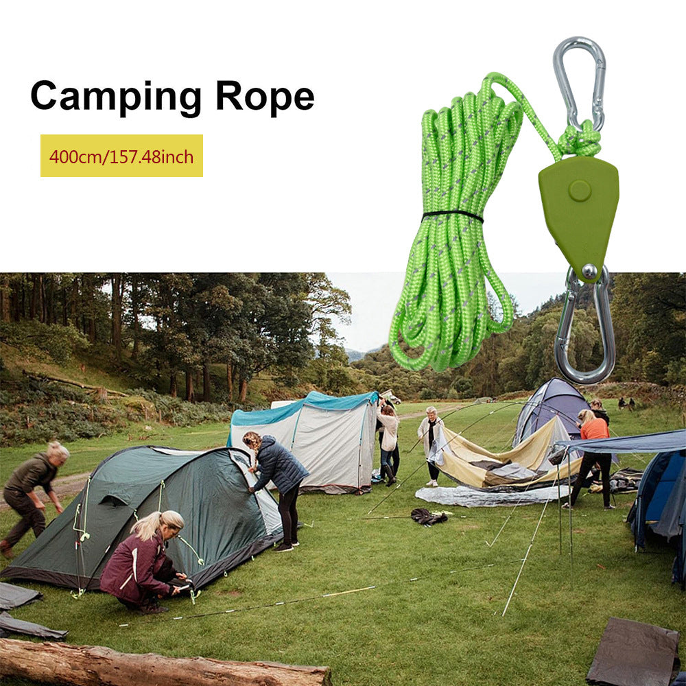 Outdoor Camping Canopy Wind Rope Adjustable Pulley Hanging Fixture