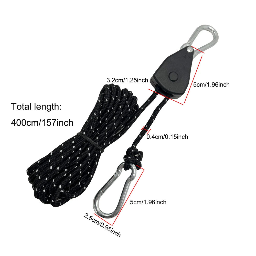 Outdoor Camping Canopy Wind Rope Adjustable Pulley Hanging Fixture