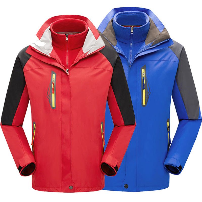 Winter Fleece Lined 3-in-1 Waterproof Windproof Mountaineering Jacket