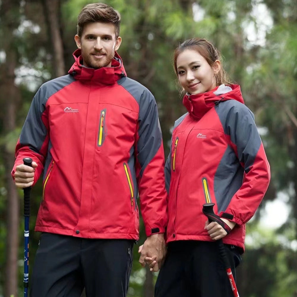 Winter Fleece Lined 3-in-1 Waterproof Windproof Mountaineering Jacket