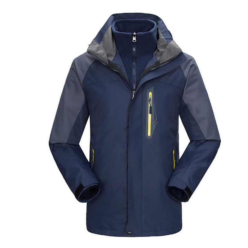 Winter Fleece Lined 3-in-1 Waterproof Windproof Mountaineering Jacket