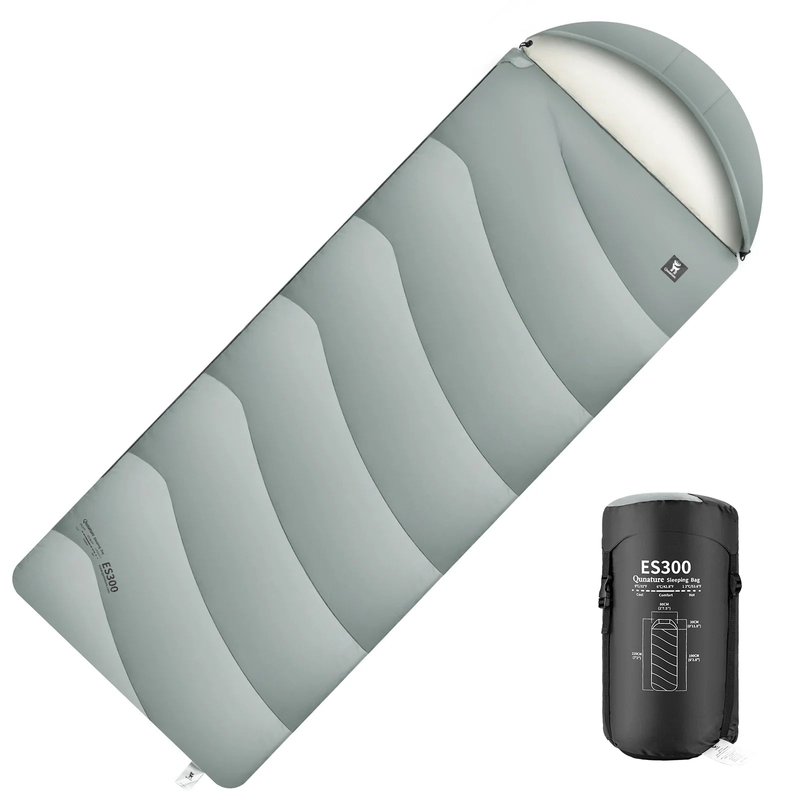 Cotton Envelope Portable Backpacking Sleeping Bag with Compression Sack