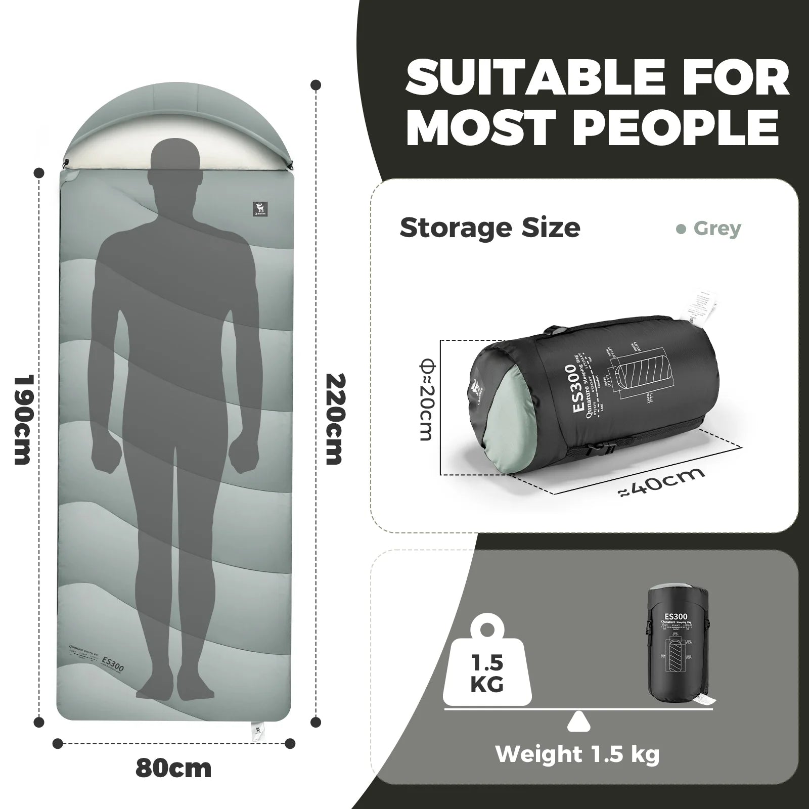 Cotton Envelope Portable Backpacking Sleeping Bag with Compression Sack