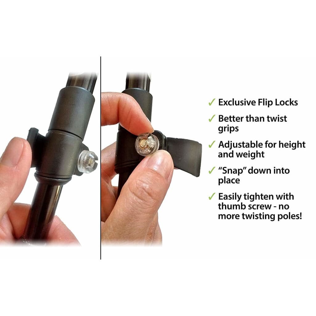 Travel Folding Hiking Poles with Rubber Feet Baskets Carry Bag